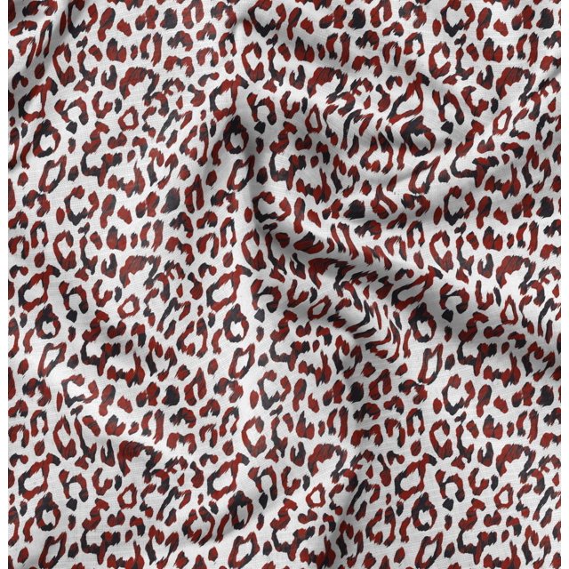 Soimoi Rayon Crepe Fabric Leopard Animal Skin Decor Fabric Printed Yard 46 Inch Wide