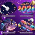 thumbnail image 4 of Colorful Fireworks 2026 New Year Banner Shiny Stars Happy New Year Display Champagne Glass Design Party Balloons 2026 Celebration Backdrop for New Year Party 2026 Celebration New Year Eve Event, 4 of 5