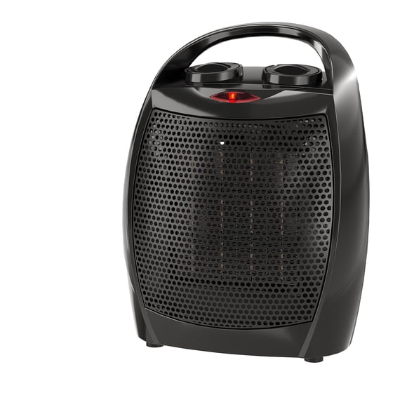 Portable Space Heater – Electric Ceramic Fan with 1500W/750W Fast Heating – Adjustable Thermostat, Quiet Operation – ETL Listed Safety – Warms Up to 200 Sq Ft – Black, With Handle