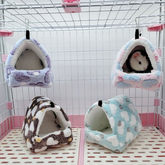 HLONK Pet House Hamster Comfortable Warm Guinea Pig House Soft Fabric Plush Small Pet Hideout for Small Animals