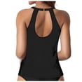 thumbnail image 2 of High Neck Tankini Top Backless Bathing Suit for Women Key Hole Swimsuit Swim Top Only, 2 of 6