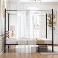 thumbnail image 2 of Gymax Queen Size 4-Post Canopy Bed Frame Rustproof Metal Noise-free with Foot Pads, 2 of 10