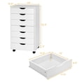 thumbnail image 3 of Costway Commode de Rangement à 7 Tiroirs Armoire de Plancher Organisateur avec Roues Blanc, 3 of 10