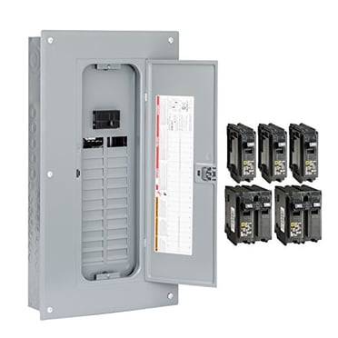 Square D by Schneider Electric HOM2448M100PCVP Homeline 100 Amp 24-Space 48-Circuit Indoor Main Breaker Load Center with Cover - Value Pack (Plug-on Neutral Ready),