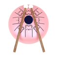 thumbnail image 1 of Labymos Tambour à Languette en Acier 5,5 Pouces 8 Notes C Key Handpan Tambour à Motif Zodiaque Chinois Réservoir Instrument de Percussion avec Sac Mallets de Musique (Motif Rat & Couleur Rose), 1 of 7