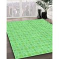 thumbnail image 3 of Ahgly Company Tapis Rond Lavable en Machine Intérieur Transitionnel Vert, 7 Pieds Rond, 3 of 7