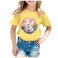 thumbnail image 4 of WEAIXIMIUNG T-Shirt Imprimé à Manches Courtes pour Filles de Pâques, Haut Décontracté 130, 4 of 4
