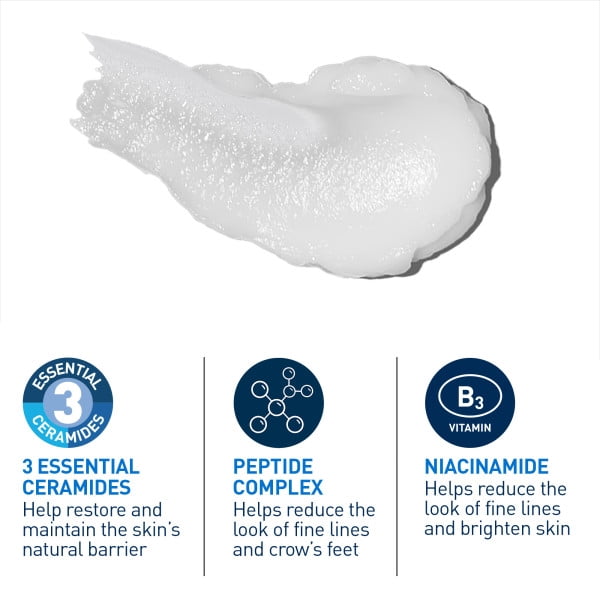 CeraVe Crème Contour des Yeux Rénovatrice, Crème Anti-Âge avec Caféine, Peptides et Céramides, 15 ml