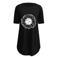 thumbnail image 2 of Pxiakgy Vente Chaude!! T-Shirt Graphique Tournesol Mignon à Manches Courtes Imprimé Vintage Mode Décontractée Col Rond Manches Courtes devant Long Dos T-Shirt Noir TG, 2 of 4