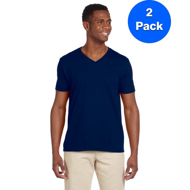Gildan T-Shirt Col en V pour Hommes Softstyle - G64V (Lot de 2)