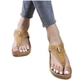 thumbnail image 2 of yulier Sandales à Plateforme Demi-Compensée pour Femmes, Sandales de Plage à Plateforme, T-Strap Ajouré, Sandales de Plage à Plateforme Compensée, Élégantes pour la Plage, à Enfiler, Claquettes Confortables, 2 of 5