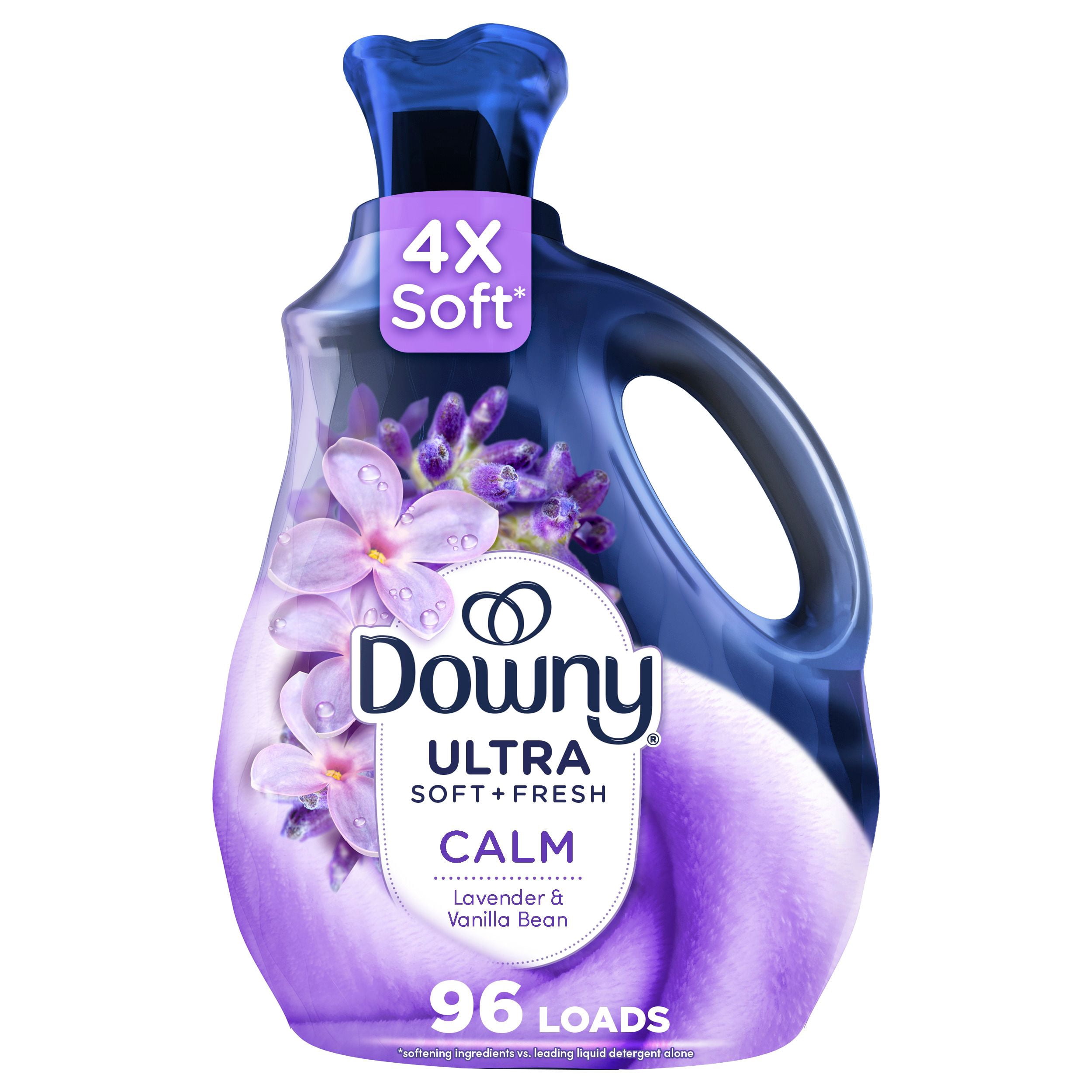 Downy Assouplisseur Textile Liquide Ultra Doux Plus Frais, Calme, Lavande et Gousse de Vanille, Downy Assouplisseur Textile, Assouplisseur à Lessive 96WL