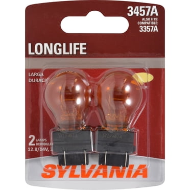 SYLVANIA 3357A/3457A Amber Long Life Miniature Bulb, (Contains 2 Bulbs)