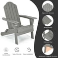 thumbnail image 4 of Patiojoy 2PCS Folding Adirondack Chair Outdoor Adirondack Chair Weather Resistant Lounger  Fire Pit Chair for Backyard Porch Poolside Grey, 4 of 8
