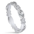 thumbnail image 1 of 1/8ct   Sculptural Lab Created Diamond Eternity Ring 14K White Gold, 1 of 2