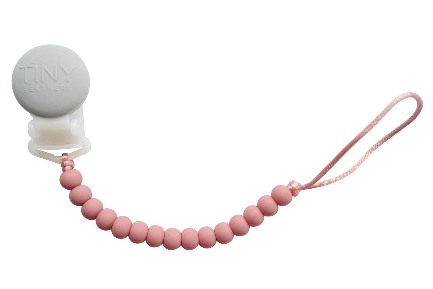 Tiny Teethers Clip-On Silicone Pacifier Clip for infants, 4.5" Silicone Pacifier Clip