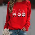 thumbnail image 2 of IROINID Aubaines Vêtements d'Hiver pour Femmes Chandails à Capuchon à Enfiler Détente Saint-Valentin Imprimé Cœur Col Rond Chandail Haut, Rouge, 2 of 3