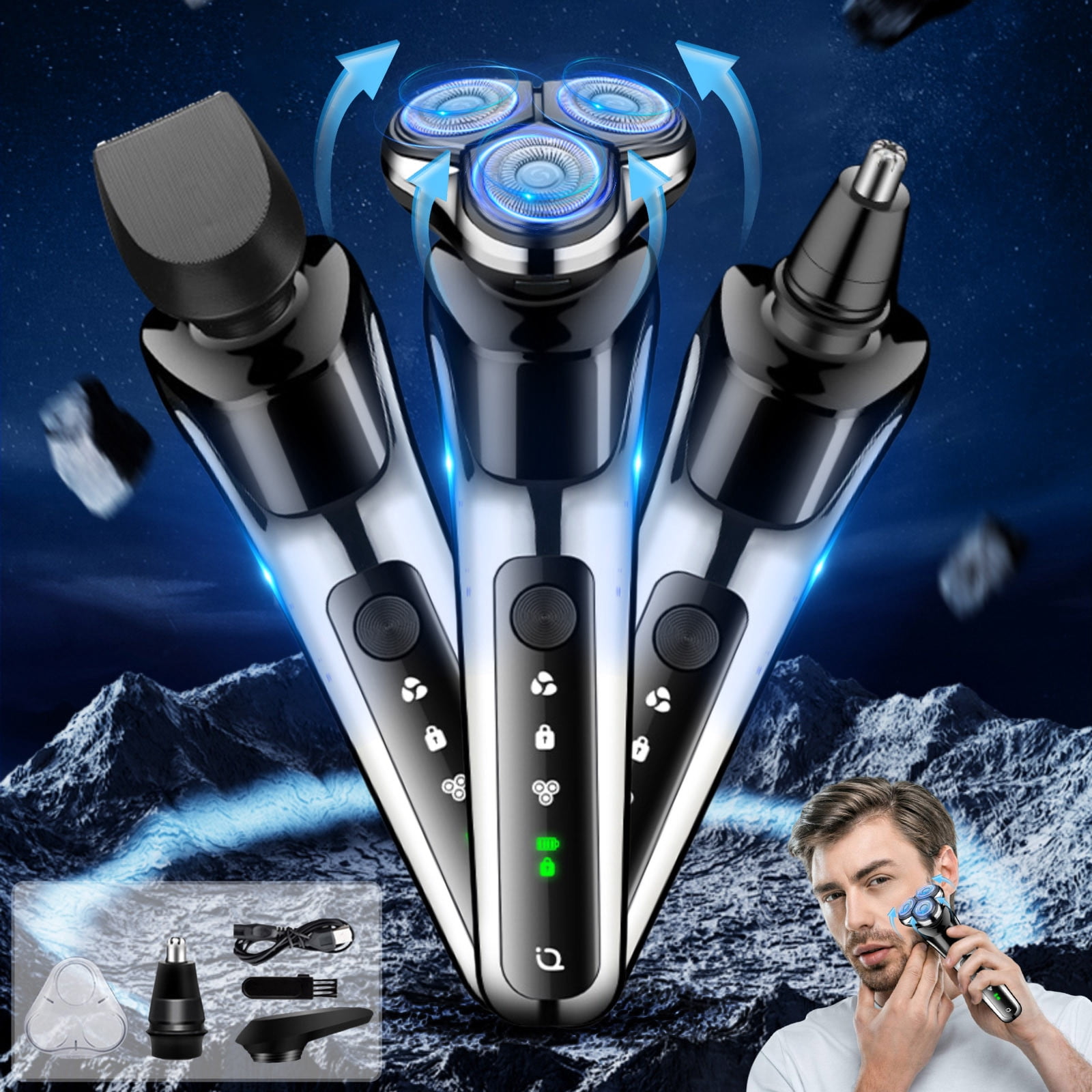 RYRDWP Electric Shaver For Men 2024 Mens Electric Razors For Shaving Face LED Display/Rechargeable Electric Shaver For MenTrave Ldea Gift