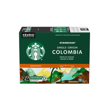 STARBUCKS Single Origin Colombia Coffee, Medium Roast, Keurig Coffee Pods, K-cups