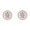 Rose Gold, variant on Cate & Chloe Ariel 18k White Gold Plated Halo Stud Earrings with Simulated Diamonds, Gift for Women