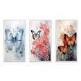 thumbnail image 2 of Designart "Blue Butterfly Wings I" Animals Framed Wall Art Set Of 3 - Blue Butterfly Frame Canvas Set For Living Room Decor, 2 of 6