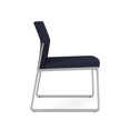 thumbnail image 4 of Gansett Reception Waiting Armless Guest Chair / Silver Steel / Navy Blue, 4 of 5
