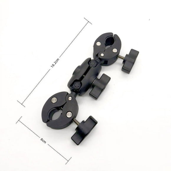 Super Clamp Double Camera Mount with Dual Ball Head for Secure Attachment to Motorcycles Bikes and Light Stands