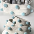 thumbnail image 3 of Cotton Rope Storage Basket Set of 3 Decorative Soft Woven Cotton Rope Desk Top Room Basket Storage Box Perfect for Snacks, Keys, Sundries, Cosmetics, Toys Small Items, 3 of 5