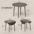 thumbnail image 3 of HOMCOM Table à Manger Pliable, Table Ronde à Abattants avec Pattes en Bois, 3 of 10