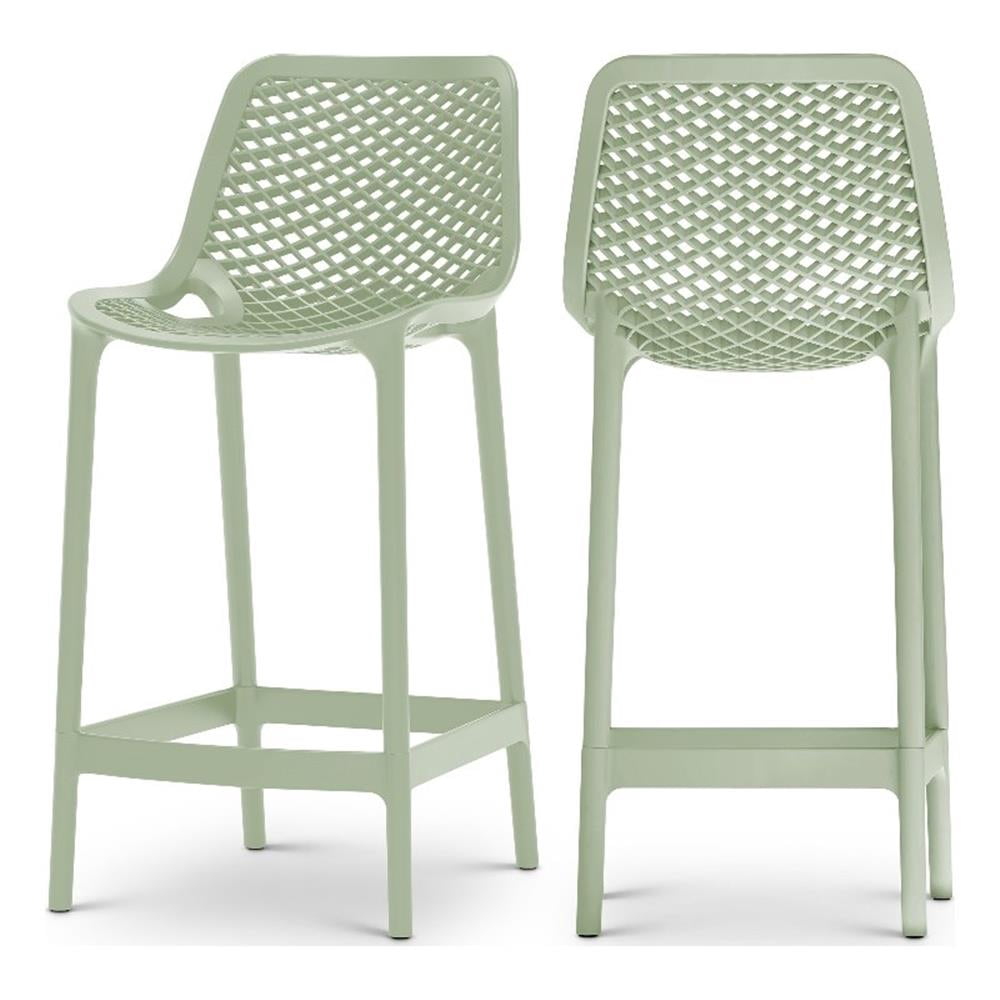 Meridian Furniture Mykonos Mint Outdoor Patio Stool (Set of 4)