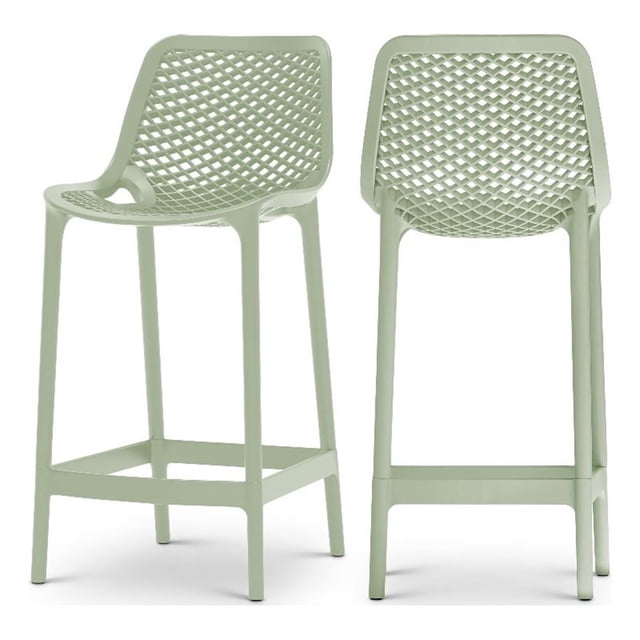 Meridian Furniture Mykonos Tabouret de Patio Extérieur Menthe (Ensemble de 4)