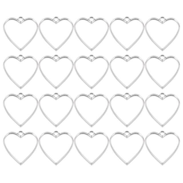 20Pcs Decorative Pendants DIY Jewelry Accessories Heart Shaped Necklace Pendants