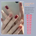 thumbnail image 2 of facefd Fake Nail Set Glossy French Style Scratch Resistant Press-on Fingernails Strong Viscosity Adjustable Solid Manicure Stickers Type 1 Type 2, 2 of 6