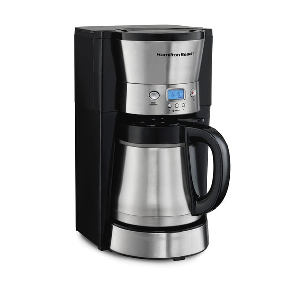 Hamilton Beach Programmable Coffee Maker with 10 Cup Thermal Carafe, 3 Brewing Options, Auto Shutoff & Pause and Pour, Stainless Steel (46899R)