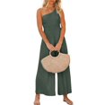 thumbnail image 1 of Women Romper Sleeveless Off-Shoulder Neck Wide-Leg Trousers, 1 of 2