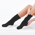thumbnail image 3 of XIAQUJ Socks Solid Color Crew Socks Colorful Lightweight Cotton Socks Stockings Black One Size, 3 of 4