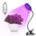 thumbnail image 1 of Graflsoa Lampe de Croissance pour Plantes à Pince USB Réglable 15 W avec Spectre Rouge/bleu, 5 Niveaux de Luminosité et 3 Modes, Flexible à 360°, Homologuée IP66, Durée de Vie de 30 000 H, 1 of 6