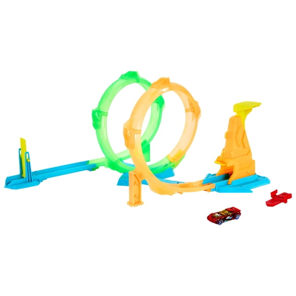 Hot Wheels coffret Duel Neon Speeders avec voiture miniature