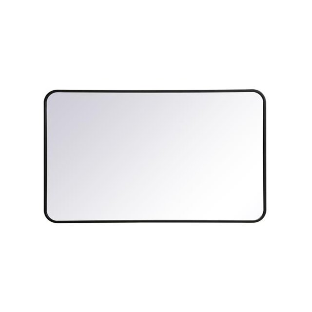 Elegant Decor MR802440BK 24 x 40 in. Soft Corner Metal Rectangular Mirror, Black