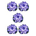 thumbnail image 3 of QualitChoice Artificial Lotus Replacement Simulation Outdoor Garden Park Pond Pool Photography Fake Water Flower Decor Blue 5PCS, 3 of 6
