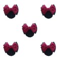 thumbnail image 2 of Decodeary Professional Hair Plate Mesh Pocket Practical Snood Net Elegant And Professional Two Bows- rose red 5Set, 2 of 6