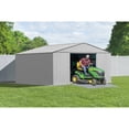thumbnail image 2 of Arrow Classic 14 x 12 x 7 ft Flute Grey Steel Storage Shed, 2 of 7