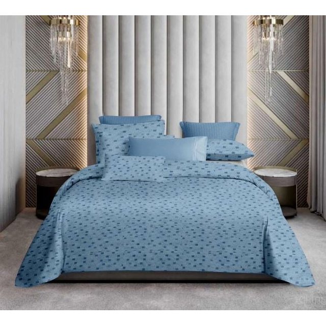 Drap-housse Grand Lit Double Élégance Florale - Bleu