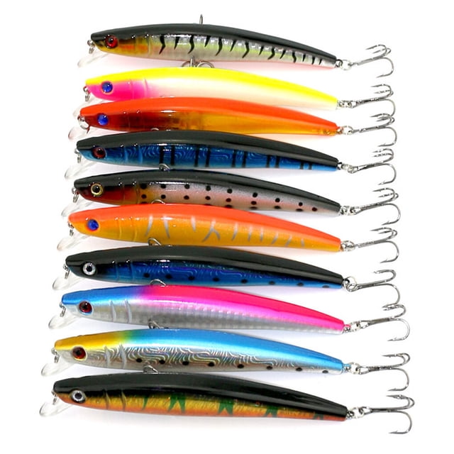 10PCS/Set Simulation DIY Fishing Bait Hook Lures Salmon Bass tackle Trout Trout Colorful Active Ocean Fishhook Tackle