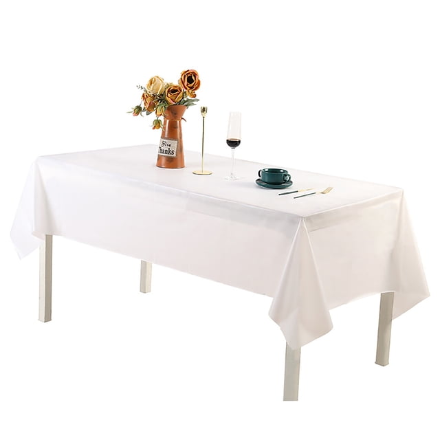 Cagogo under $5 Disposable Tablecloth, Disposable Plastic Tablecloths for Parties Events, Rectangular Table Cover for Picnic Birthday Wedding, Waterproof Table Protector