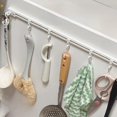 thumbnail image 2 of Door Hooks for Hanging Towels and Kitchenware Behind Door Sliding Rail Organizer White Plastic 30 cm x 3 cm, 2 of 8