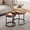 White, variant on Semiocthome Modern Round Nesting Coffee Table Set,End Table Metal Frame for Living Room,23.6",Rustic Brown