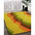 thumbnail image 3 of Ahgly Company Tapis d'Intérieur Ronds Transitionnels Lavables à la Machine, Jaune Foncé, 4 Pieds Rond, 3 of 7