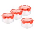 thumbnail image 4 of S SERENABLE 4Pcs Small Bottles Portable Food Storage Container Seasoning Bottles Square Red, 4 of 9