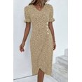 thumbnail image 1 of Robe Midi à Imprimé Floral avec Manches Courtes et Col en V pour Femmes, 1 of 2